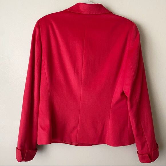 Lafayette 148 | Wool Angora Blazer Jacket Fall Holiday Red Size 10 - Picture 6 of 9